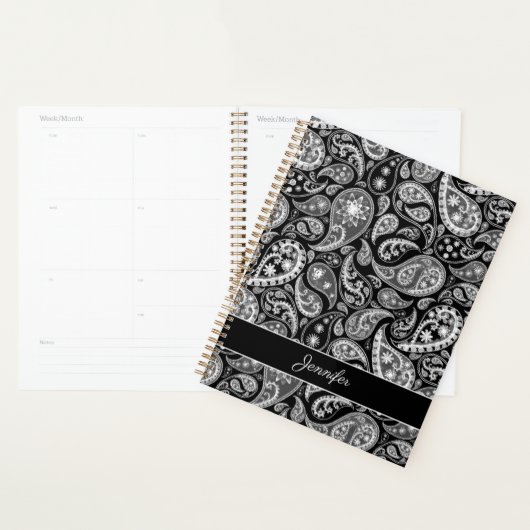 Elegant Black Paisley Planner (Display)