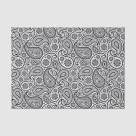 Elegant Black Paisley White Background 2 Tissuepapier