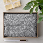Elegant Black Paisley White Background 2 Tissuepapier (Geschenk)