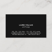 Elegant Black Palm Fronds met Gold Name plate Logo Visitekaartje (Achterkant)