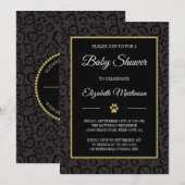 Elegant Black Panther Jaguar Spots Baby shower Kaart (Voorkant / Achterkant)
