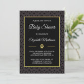 Elegant Black Panther Leopard Spots Baby shower Kaart (Staand voorkant)