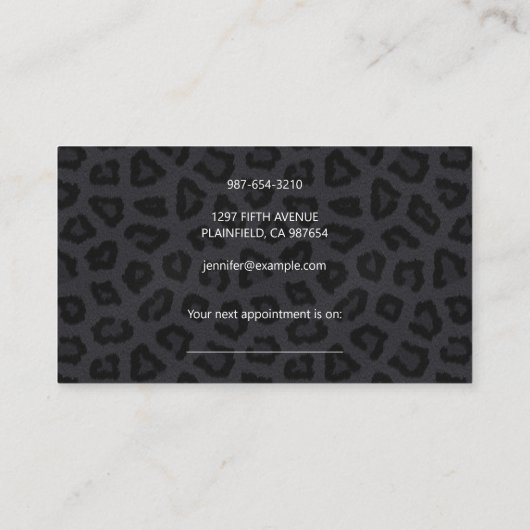 Elegant Black Panther Spots Afsprakenkaartje (Achterkant)