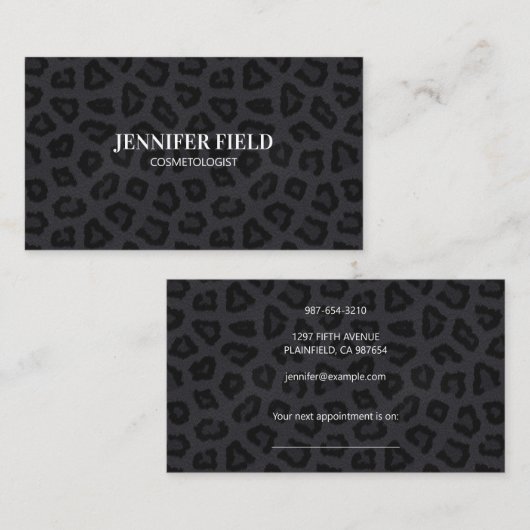 Elegant Black Panther Spots Afsprakenkaartje (Voorkant / Achterkant)