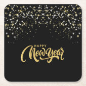 Elegant Black Paper Coaster Kartonnen Onderzetters (Voorkant)