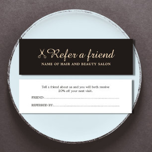 Elegant Black Pastel Beauty Salon verwijzingskaart Mini Visitekaartjes