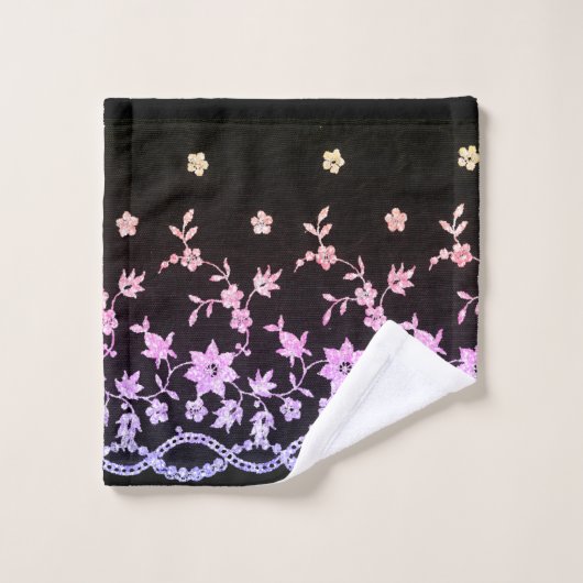 ELEGANT BLACK PASTEL DIAMOND BATHROOM TOWEL SET BAD HANDDOEK (Wasdoekje)