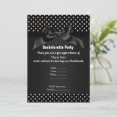 ELEGANT BLACK Pastel SPOT BACHELORETTE Kaart (Staand voorkant)