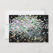 ELEGANT BLACK PASTEL SPOT VERANDERT DE DATUM RSVP (Achterkant)