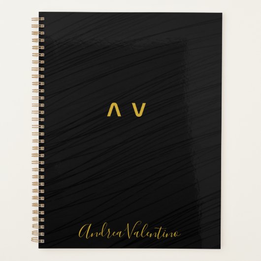 Elegant Black Pattern Daily Planner (Voorkant)