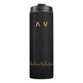 Elegant Black Pattern Premium Thermal Tumbler Thermosbeker (Voorkant)