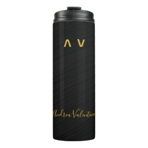 Elegant Black Pattern Premium Thermal Tumbler Thermosbeker
