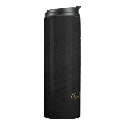Elegant Black Pattern Premium Thermal Tumbler Thermosbeker (Gedraaid links)