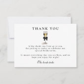 Elegant Black Pearl Champagne Bridal Shower Bedankkaart (Voorkant)