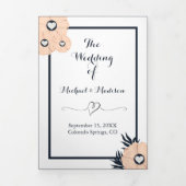 Elegant Black Pearl Watusi Tacao Wedding Programme Drieluik Programma (Cover)