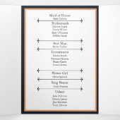 Elegant Black Pearl Watusi Tacao Wedding Programme Drieluik Programma (Binnenkant midden)