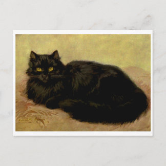 Elegant Black Persian Cat Portret Briefkaart