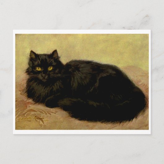  Elegant Black Persian Cat Portret Briefkaart (Voorkant)