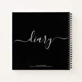 Elegant Black Personalized Diary Journal Jouw naam Notitieboek (Achterkant)