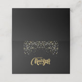 Elegant Black Personalized Folded Place Card Plaatskaartje (Buitenkant ongevouwen)