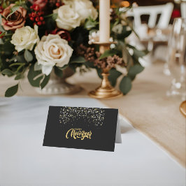 Elegant Black Personalized Folded Place Card Plaatskaartje