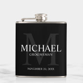 Elegant Black Personalized Groomsmen Heupfles