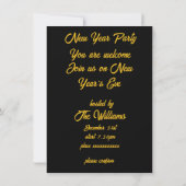 Elegant Black Personalized Invitation Card (Achterkant)