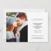 Elegant Black Photo Collage Save the Date Kaart (Achterkant)