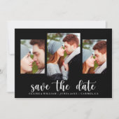 Elegant Black Photo Collage Save the Date Kaart (Voorkant)