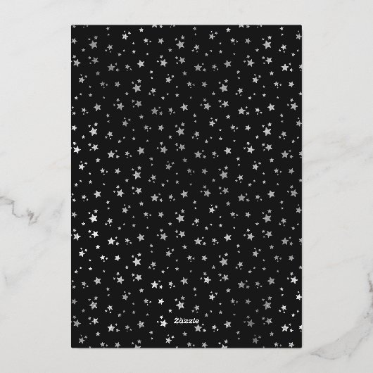 Elegant Black Photo Happy Pawlidays Silver Folie Feestdagenkaart (Achterkant)