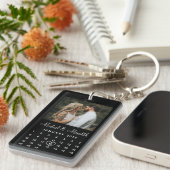 Elegant Black Photo Wedding Jubileum Agenda Sleutelhanger (Voorkant Rechts)