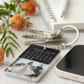 Elegant Black Photo Wedding Jubileum Agenda Sleutelhanger (Voorkant Rechts)