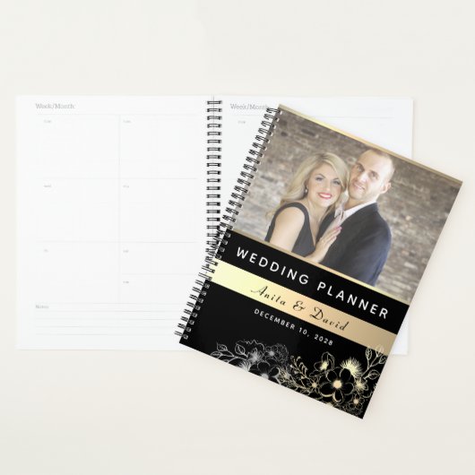 Elegant Black Photo Wedding Planner (Display)