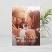 Elegant Black Photo Wedding Save the Date (Staand voorkant)