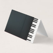 Elegant Black Piano Music Education & Performance Visitekaartje (Achterkant)