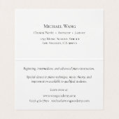 Elegant Black Piano Music Education & Performance Visitekaartje (Binnenkant ongevouwen)
