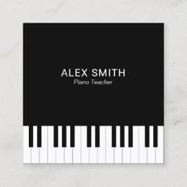 Elegant Black Piano Teacher Visitekaartje