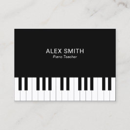 Elegant Black Piano Teacher Visitekaartje