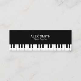 Elegant Black Piano Teacher Visitekaartje