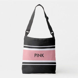 Elegant Black Pink and White Canvas tas