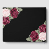 Elegant Black Pink Burgundy Floral Funeral Gastenboek (Achterkant)