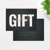 Elegant Black Pink Business Cadeaubon Visitekaartje (Bureau)