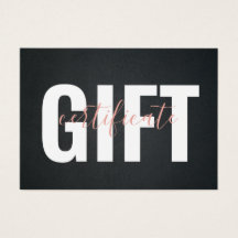 Elegant Black Pink Business Cadeaubon