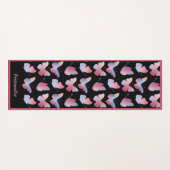 Elegant Black Pink Butterfly Pattern Zen Yoga Yogamat (Achterkant (horizontaal))