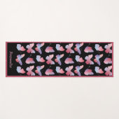 Elegant Black Pink Butterfly Pattern Zen Yoga Yogamat (Voorkant (horizontaal))