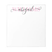 Elegant Black Pink Calligraphy Script Name Notitieblok (Voorkant)