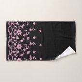 ELEGANT BLACK PINK DIAMOND LACE BATHROOM TOWEL SET BAD HANDDOEK (Handdoek)