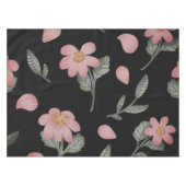 Elegant Black Pink Green Floral Tafelkleed (Voorkant (Horizontaal))