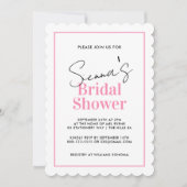 Elegant Black Pink Hearts Bridal Shower Uitnodigin Kaart (Voorkant)