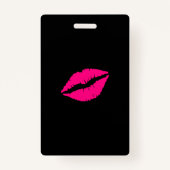 Elegant Black Pink Kiss Bachelorette Party Access Badge (Achterkant)